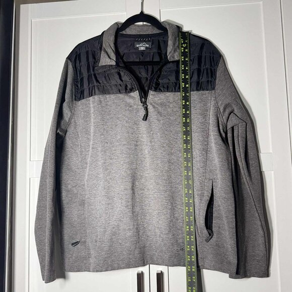 Eddie Bauer Mens Pullover Sweater Gray  1/4 Zipper Pockets LARGE - Picture 6 of 7